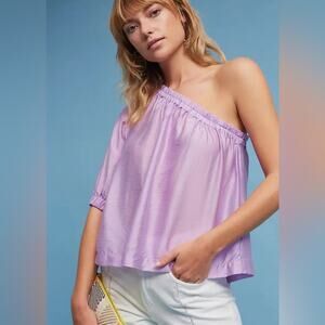 Anthropologie Maeve Leonie Lilac One-Shoulder Top MP NWOT